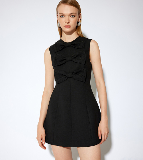 كوتون  فساتين - أسود Mini Dresses