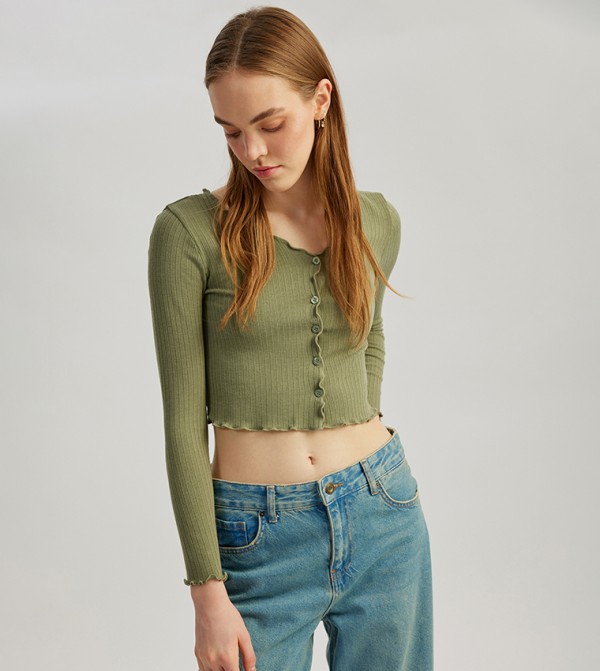 كوتون كوتون - أخضر Cropped Tops