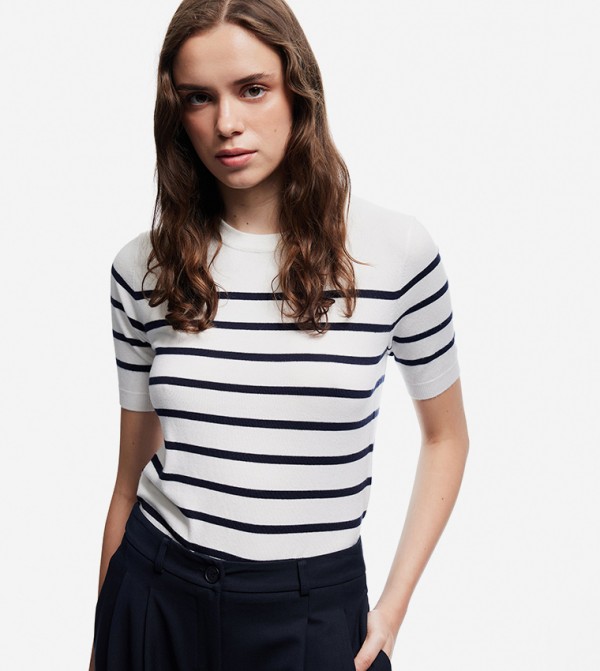 Koton Koton - White Round Neck Sweaters