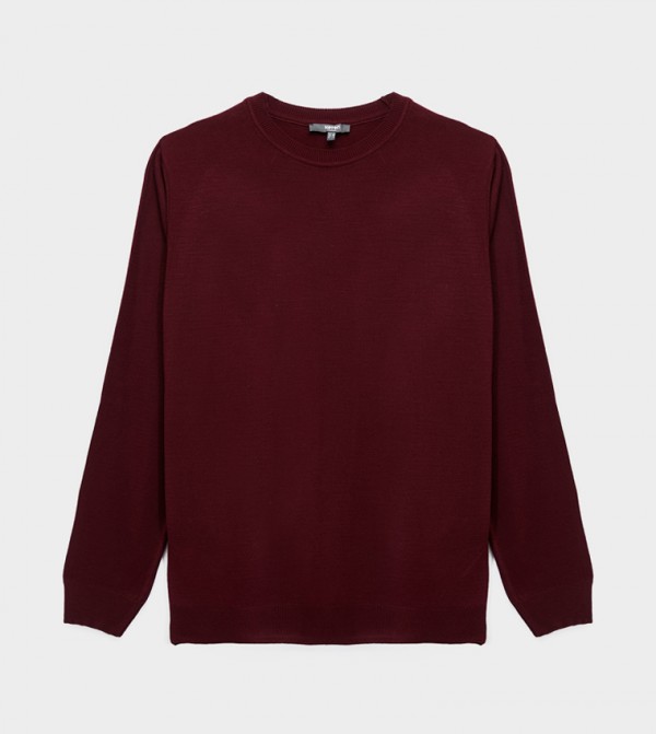كوتون كوتون - بورغندي Round Neck Sweaters