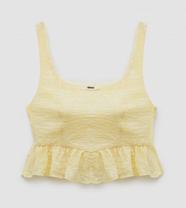 Koton two the classics ss25 - Yellow Cropped Tops