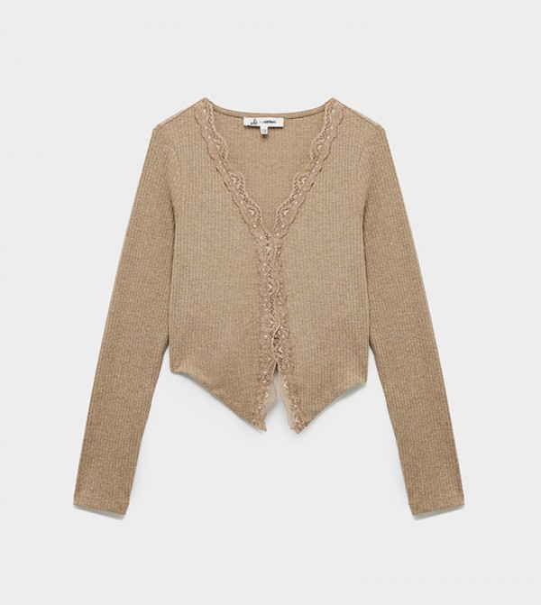 كوتون كوتون - بني  Cropped Tops