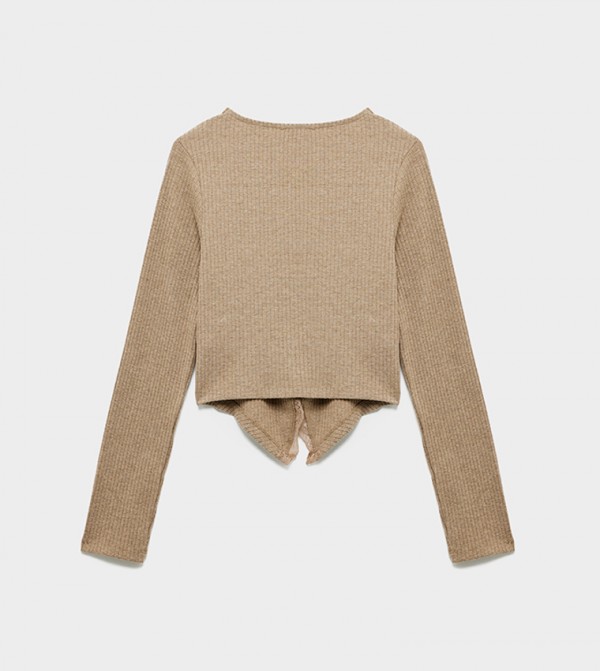 كوتون كوتون - بني  Cropped Tops