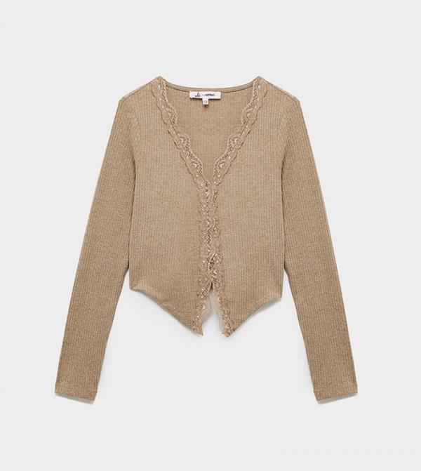 كوتون كوتون - بني  Cropped Tops