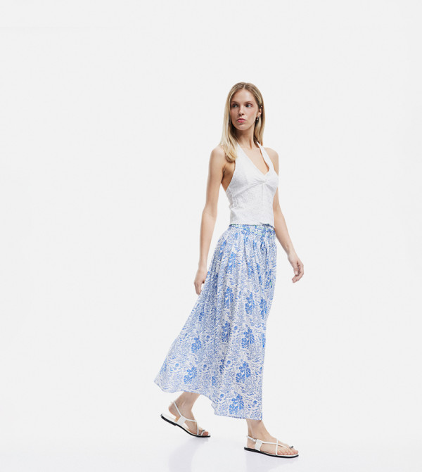 Koton  Skirts - Blue Midi Skirts