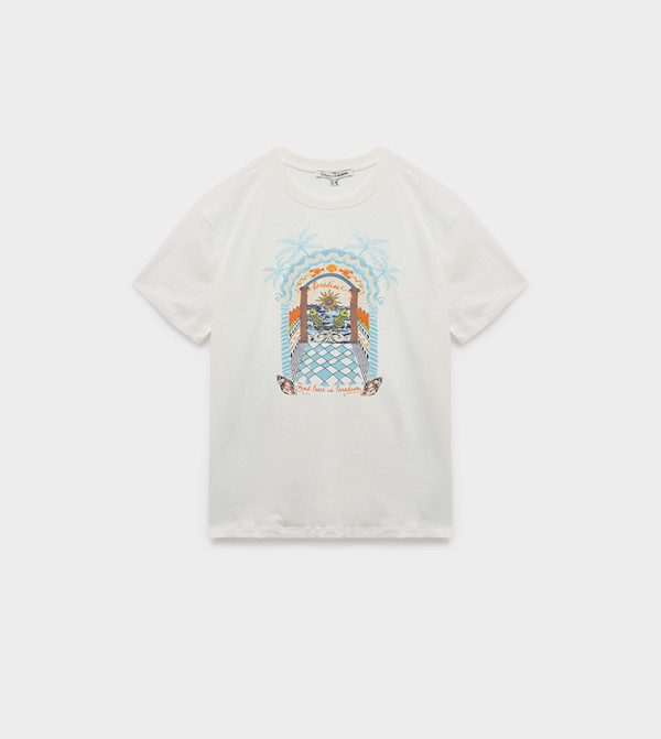 Koton Koton - Off White Short Sleeve T-Shirts