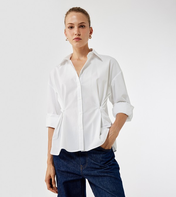 كوتون ملابس حوامل - أبيض قمصان