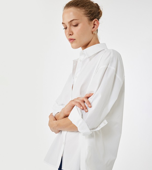 كوتون ملابس حوامل - أبيض قمصان