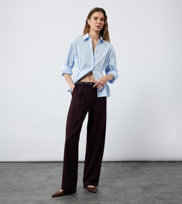 كوتون ملابس حوامل - أزرق قمصان