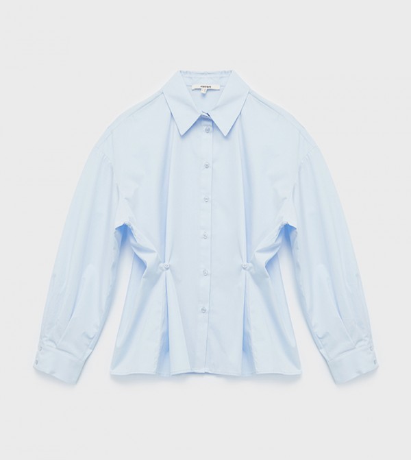 كوتون ملابس حوامل - أزرق قمصان