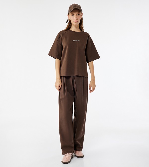 Koton Koton - Brown Short Sleeve T-Shirts