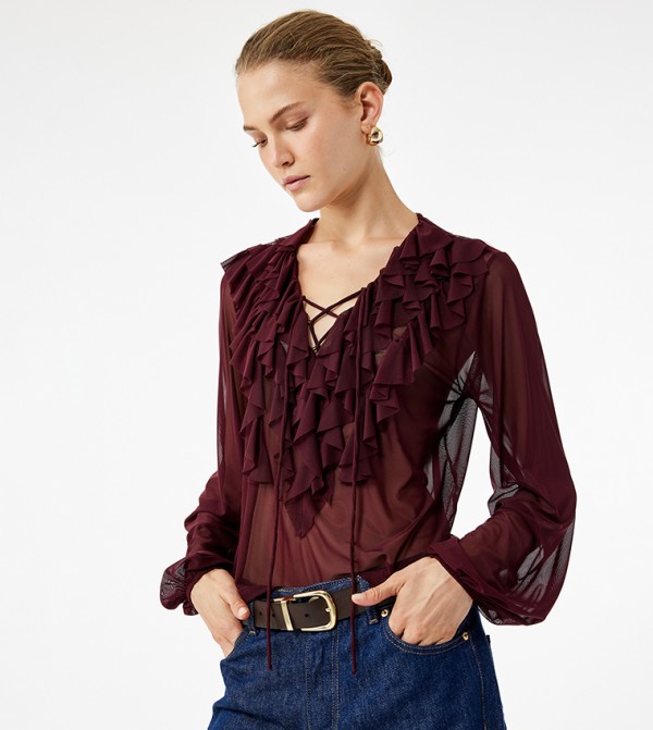 كوتون كوتون - بورغندي Casual Tops