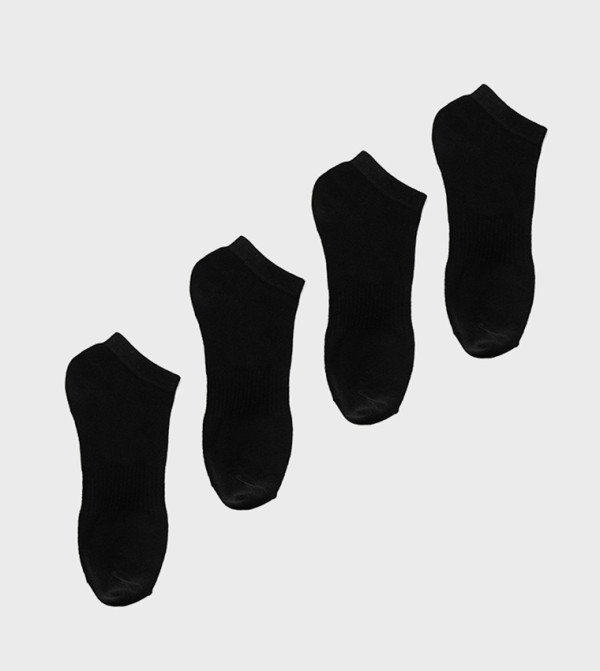 كوتون  جوارب   - أسود Ankle Length Socks