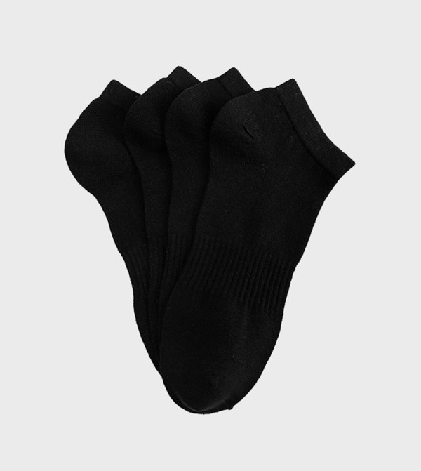 كوتون  جوارب   - أسود Ankle Length Socks
