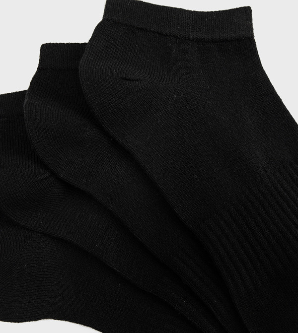 كوتون  جوارب   - أسود Ankle Length Socks