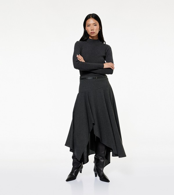 كوتون كوتون - رمادي Midi Skirts