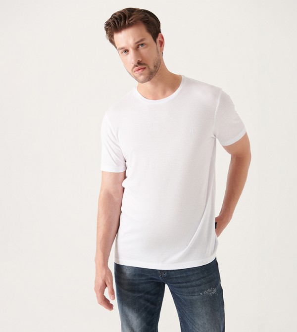 Avva Avva - White Casual T-Shirts