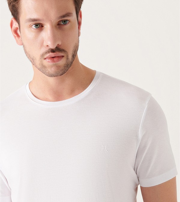 Avva Avva - White Casual T-Shirts