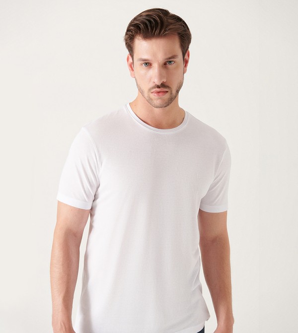 Avva Avva - White Casual T-Shirts