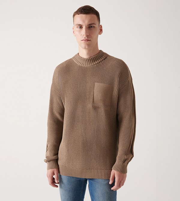 Avva - Outlet  - Brown Round Neck Sweaters