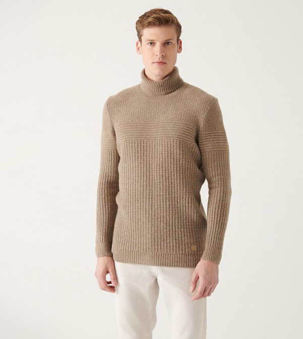 Avva - Outlet  - Beige Turtle neck Sweaters