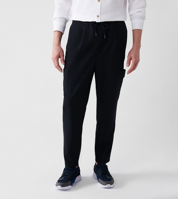 Avva Avva - Navy Track Pants & Joggers