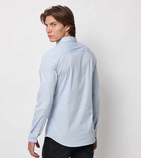 Calvin Klein  Formal Shirts - Blue Long Sleeves
