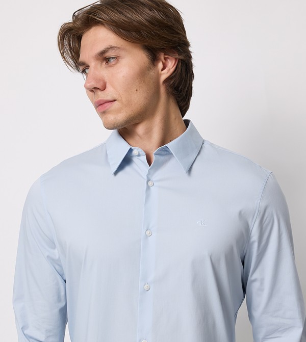 Calvin Klein  Formal Shirts - Blue Long Sleeves