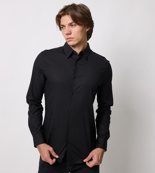 Calvin Klein  Formal Shirts - Black Long Sleeves