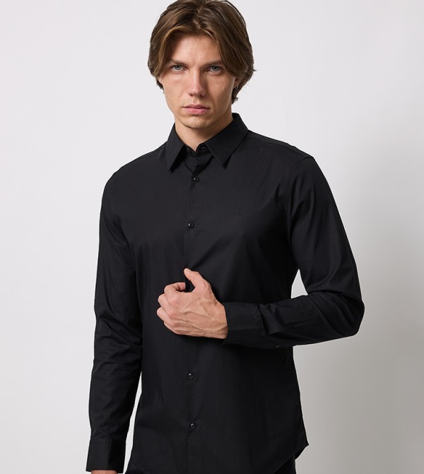 Calvin Klein  Formal Shirts - Black Long Sleeves