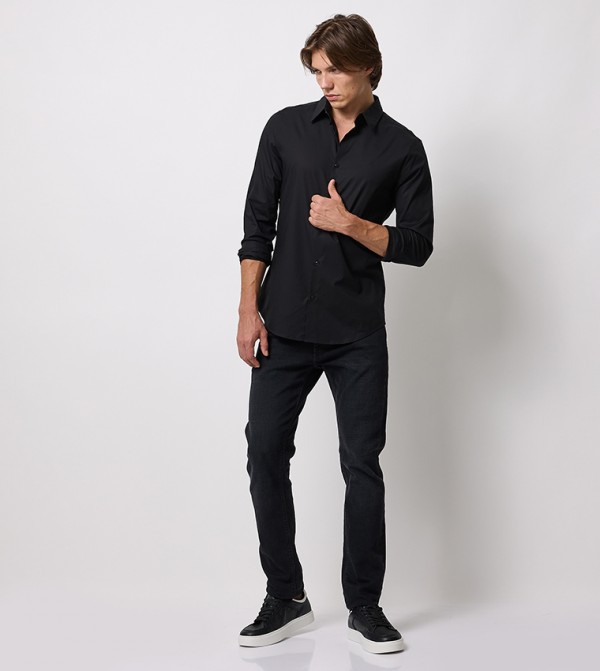 Calvin Klein  Formal Shirts - Black Long Sleeves