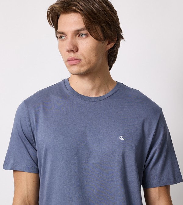 كالفين كلاين كالفين كلاين - أزرق Round Neck T-Shirts