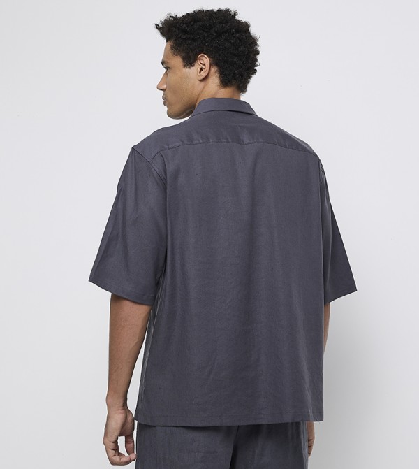 Calvin Klein Casual Shirts - Dark Grey Short Sleeves