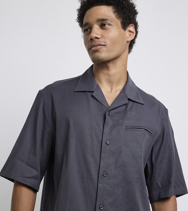 Calvin Klein Casual Shirts - Dark Grey Short Sleeves