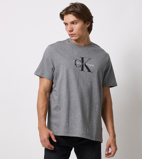 Calvin Klein Jeans Calvin Klein - Grey Round Neck T-Shirts