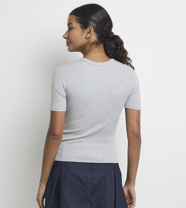 كالفين كلاين كالفين كلاين - رمادي Short Sleeve T-Shirts