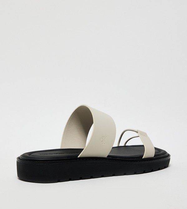 Calvin Klein Jeans Calvin Klein - Beige Flat Sandals