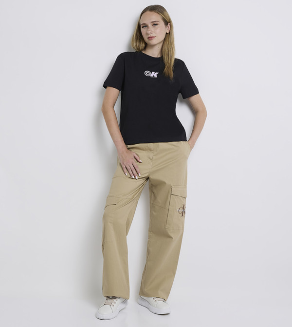 Calvin Klein Jeans  Casual T-Shirts - Black Short Sleeve T-Shirts