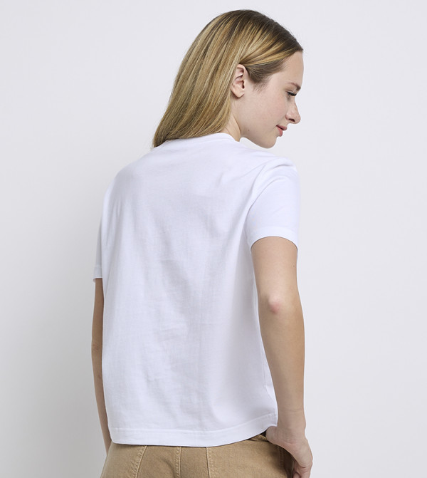 Calvin Klein Jeans  Casual T-Shirts - White Short Sleeve T-Shirts