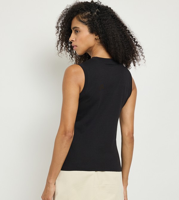 Calvin Klein Jeans  Sleeveless Tops - Black Sleeveless Tops