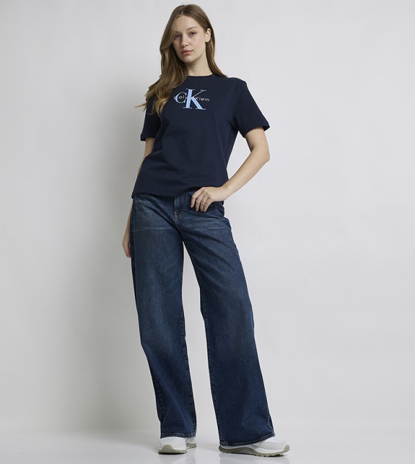 Calvin Klein  T-Shirts - Navy Short Sleeve T-Shirts