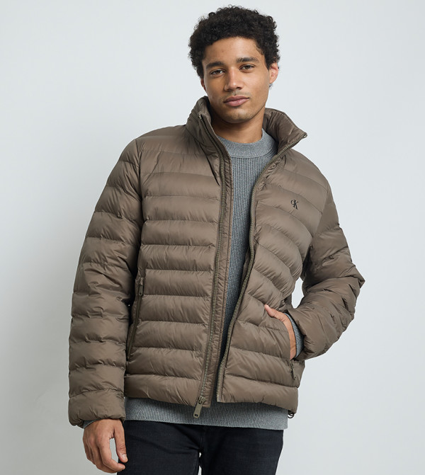 Calvin Klein Jeans Puffer Jackets - Brown Puffer Jackets
