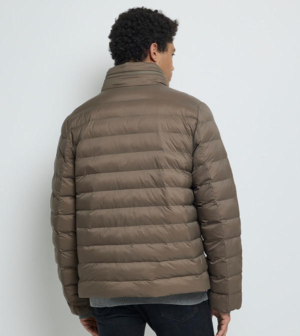 Calvin Klein Jeans Puffer Jackets - Brown Puffer Jackets
