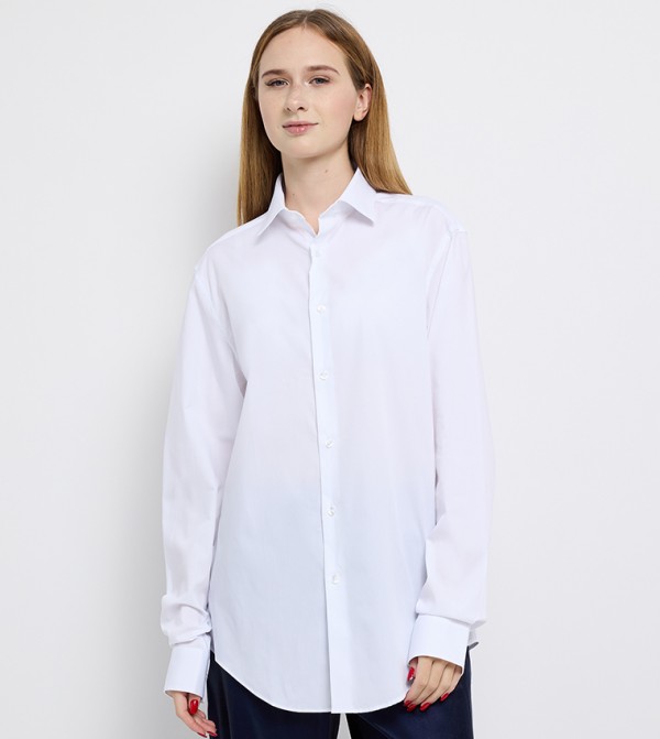 Calvin Klein  Formal Shirts - White Long Sleeves