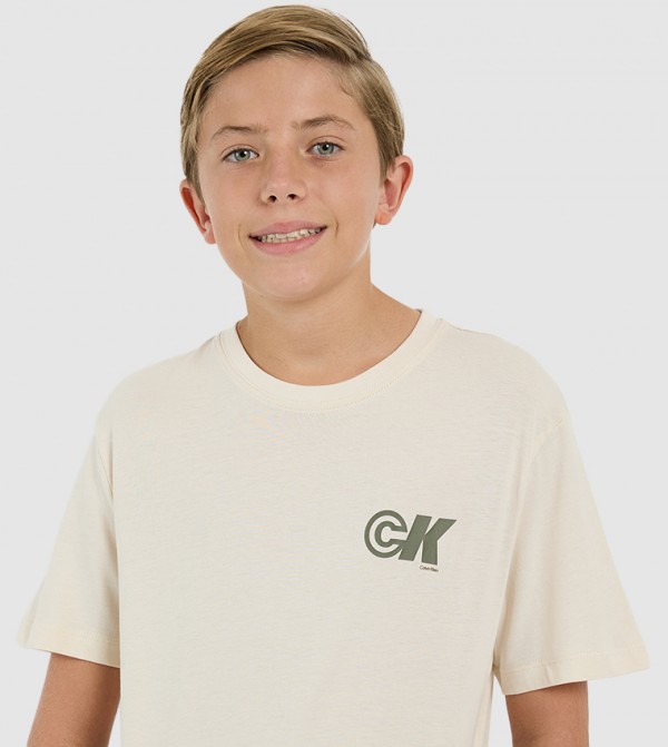 كالفين كلاين كالفين كلاين - أبيض تي شيرتات