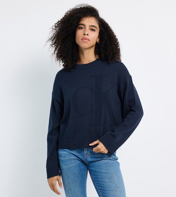 Calvin Klein Jeans  Sweaters & Cardigans - Navy Round Neck Sweaters
