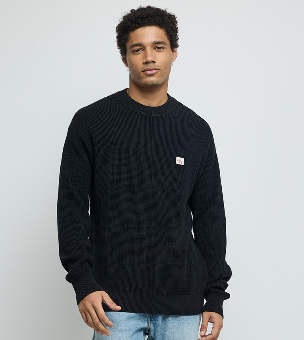 Calvin Klein Jeans Clothing - Black Round Neck Sweaters