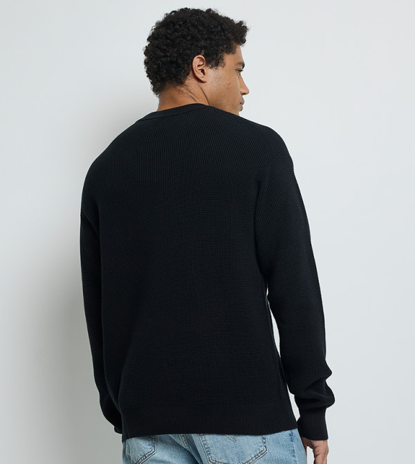 Calvin Klein Jeans Clothing - Black Round Neck Sweaters