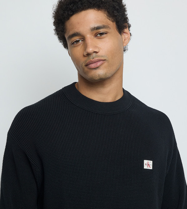Calvin Klein Jeans Clothing - Black Round Neck Sweaters