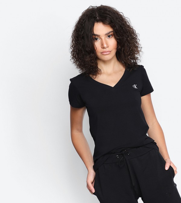 كالفين كلاين  AppleBodyType - أسود Short Sleeve T-Shirts